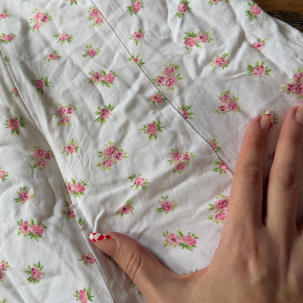 White floral cottagecore dress mini size medium summer spring - Picture 5 of 8